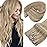 Sunny Hair Clip in Hair Extensions Straight Human Hair Clip in Extensions Remy Clip in Hair Extensions Real Human Hair Extensions Clip ins Golden Blonde Highlights Light Blonde 18inch