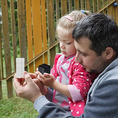 Miniatura 7 de Paquete de 2 bloques de juguetes en forma de cubo, mini juguete de escritorio para aliviar el estrés, cubo de juguete de escritorio con TDAH para