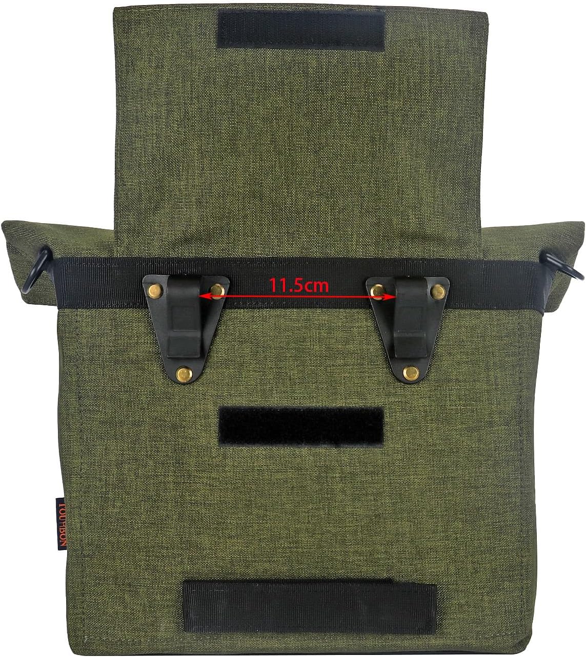 TOURBON Nylon Double Pannier Shoulder Bags Bicycle Rear Rack Trunk Motorcycle Tail Seat Bag - Green