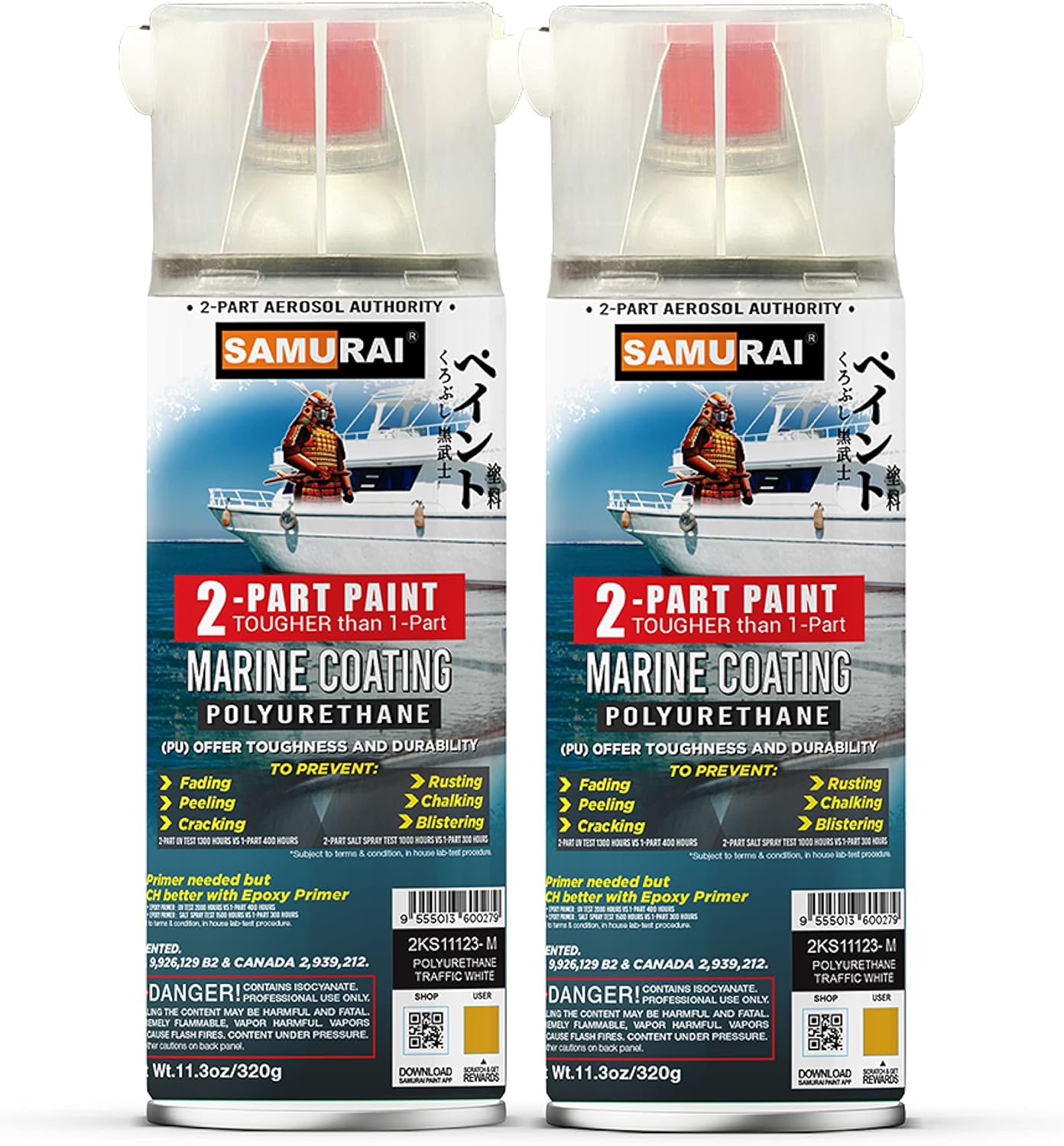 Spray Paint for Marine Samurai 2Part Polyurethane marine Spray Paint
