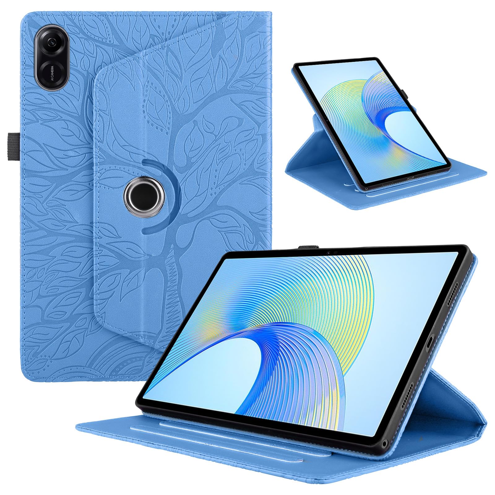 Funda para Samsung Galaxy Tab S9/ S8/ S7 11" (SM-X710/X700/T870) PU Cuero Tablets Protectora Cover 360°Carcasa Giratoria de ángulo Múltiple Stand Función Tablets Funda,Rojo Árboles — view 102