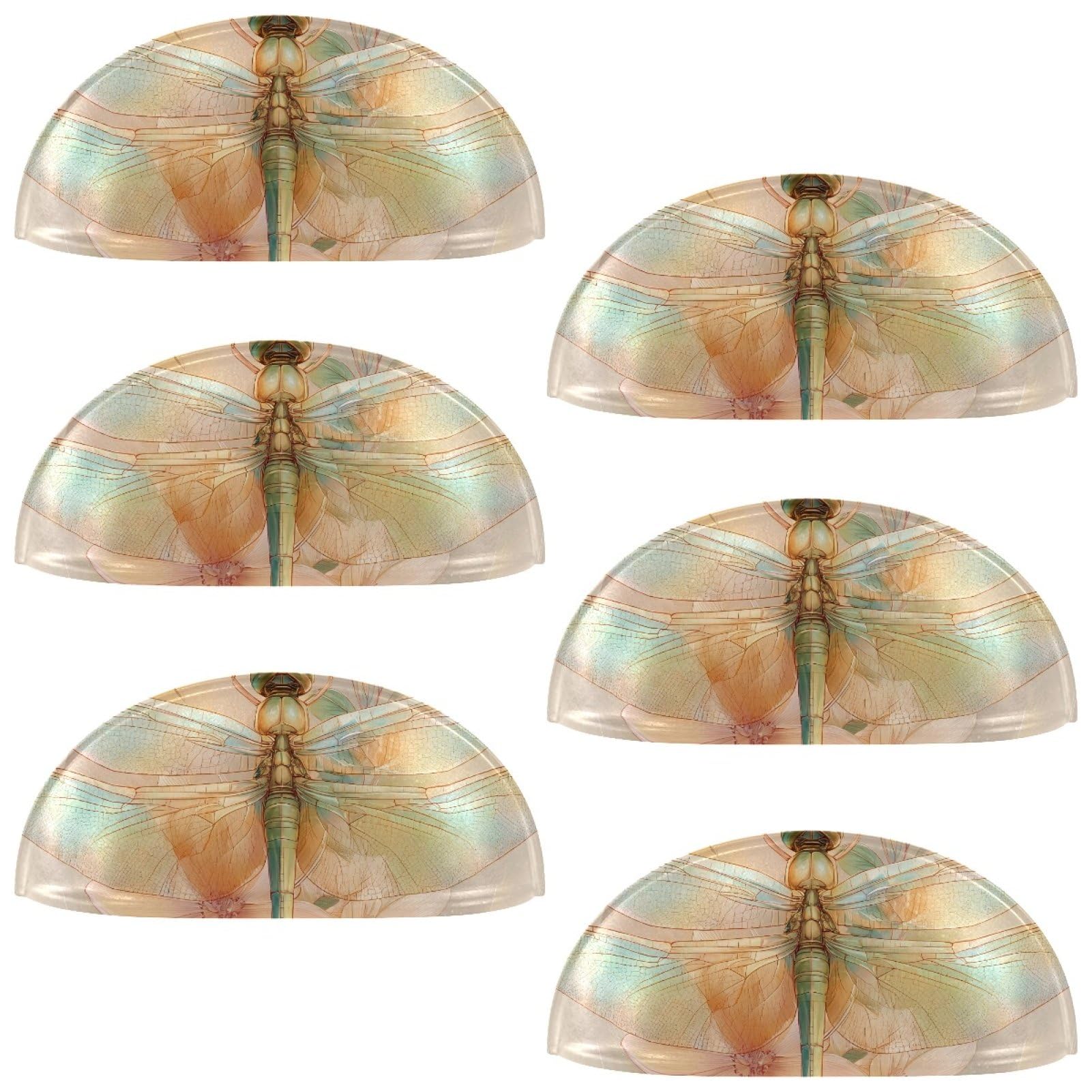 Etoenbrc Multicolored 11 6 Pcs 3.4 Inch Pbt Cup Cabinet Pulls Dragonfly Yellow Drawer Handles, Kitchen Hardware Pulls For Cupboard,Wardrobe,Dresser Drawer