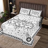 Vista 12 de Erosebridal Juego de edredón bohemio de loto tamaño King indio Hamsa azul degradado, juego de ropa de cama súper suave, acogedor y duradero, regalo