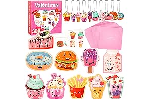 Valentines Day Cards for Classmates - Gift Set with Envelopes, Pendants, and Temporary Tattoos