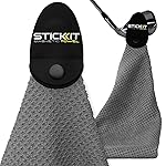 STICKIT Magnetic Towel, Gray | Top-Tier Microfiber Golf Towel with Deep Waffle Pockets | Industrial Strength Magnet for Strong Hold to Golf Carts or Clubs