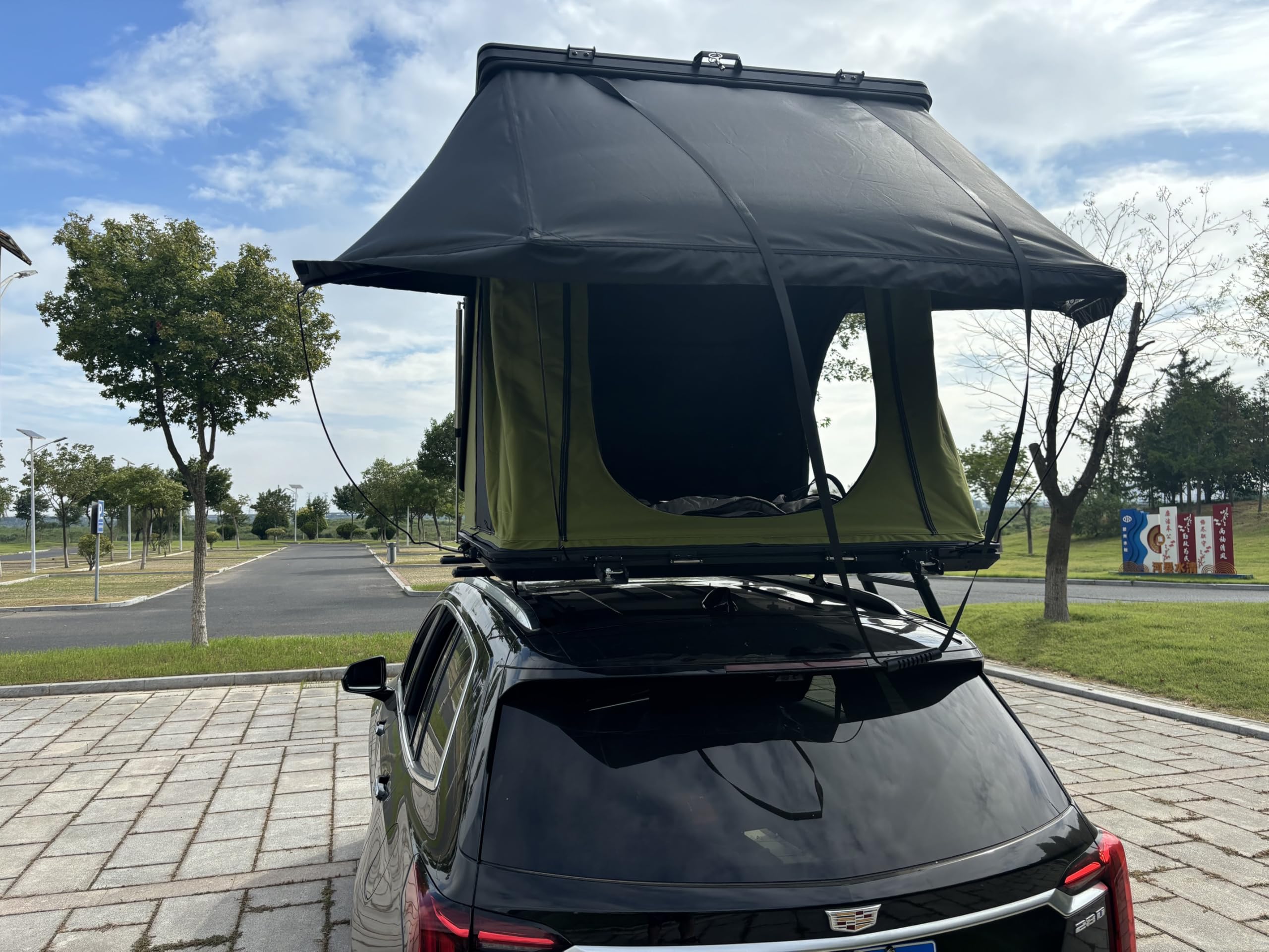 Tente de toit de voiture - Noir et gris - En aluminium - Triangle