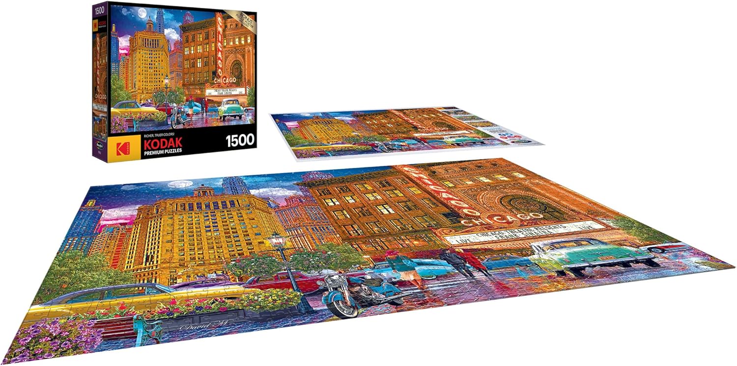 RoseArt - Kodak Premium - Chicago - 1500 Piece Jigsaw Puzzle for Adults
