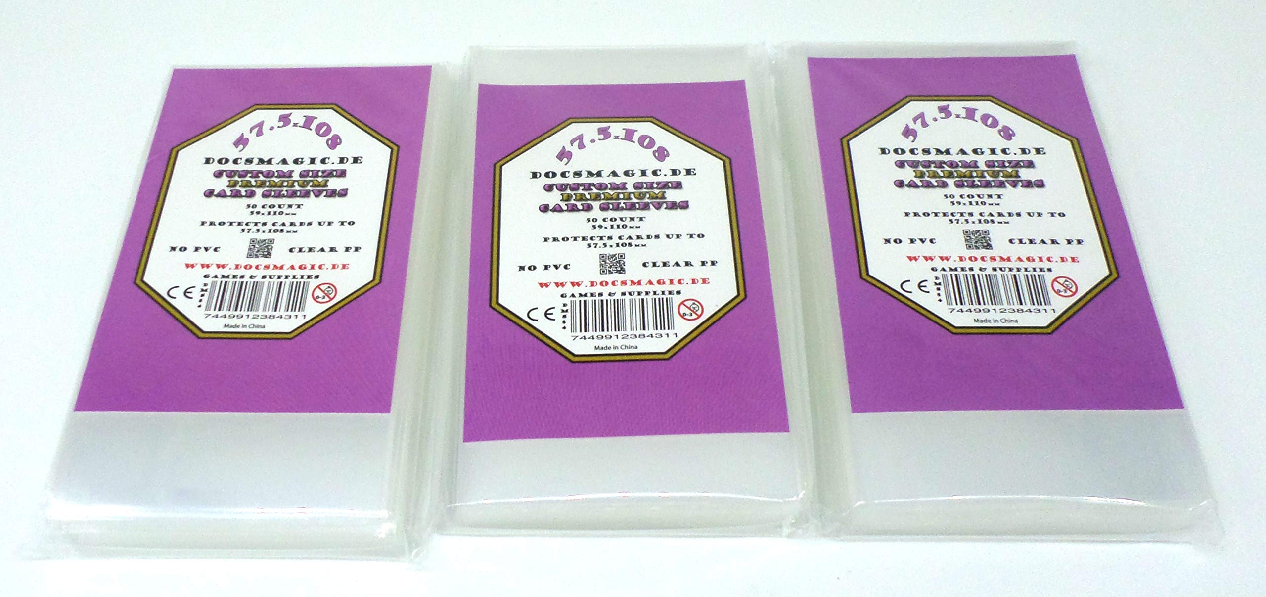 docsmagic.de 3 x 50 Premium Custom Size Board Game Sleeves - 59 x 110 - For Betrayal at House on the Hill & Baldur's Gate