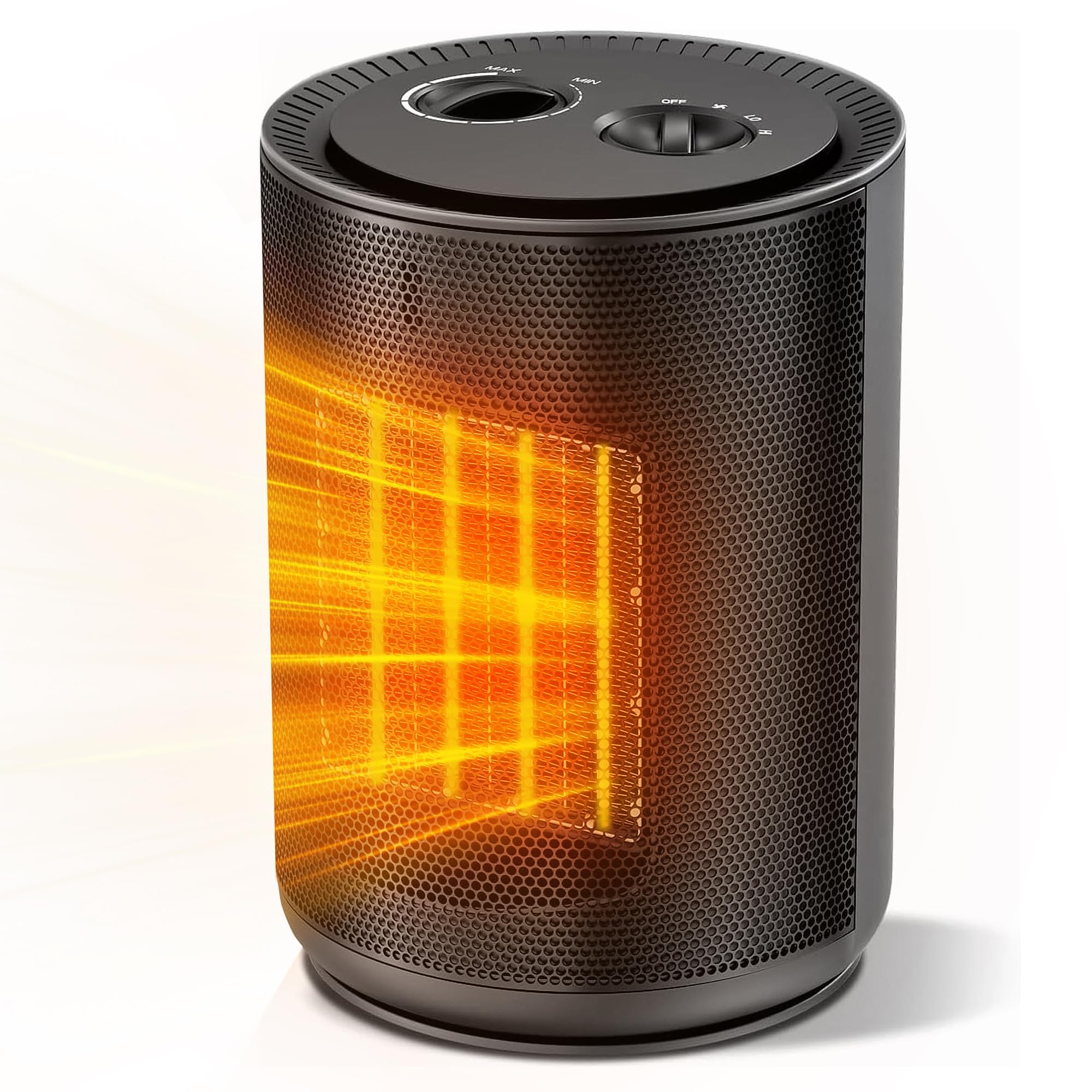 Portable Ceramic Space Heater w/Thermostat, 1500W Indoor Electric Mini Heater Fan with Overheat & Tip-Over Protection, PTC Ceramic Fast Safety Heat for Office Room Dorm Desk