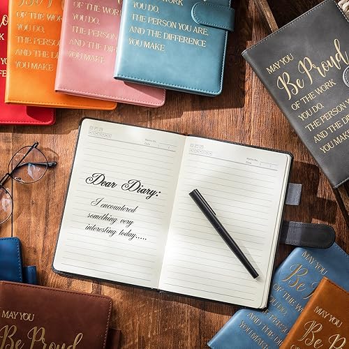 Miniatura 5 de Fuutreo 10 unidades de regalos de agradecimiento para empleados, diario de cuero a granel, regalos de agradecimiento, cuaderno para compañeros de