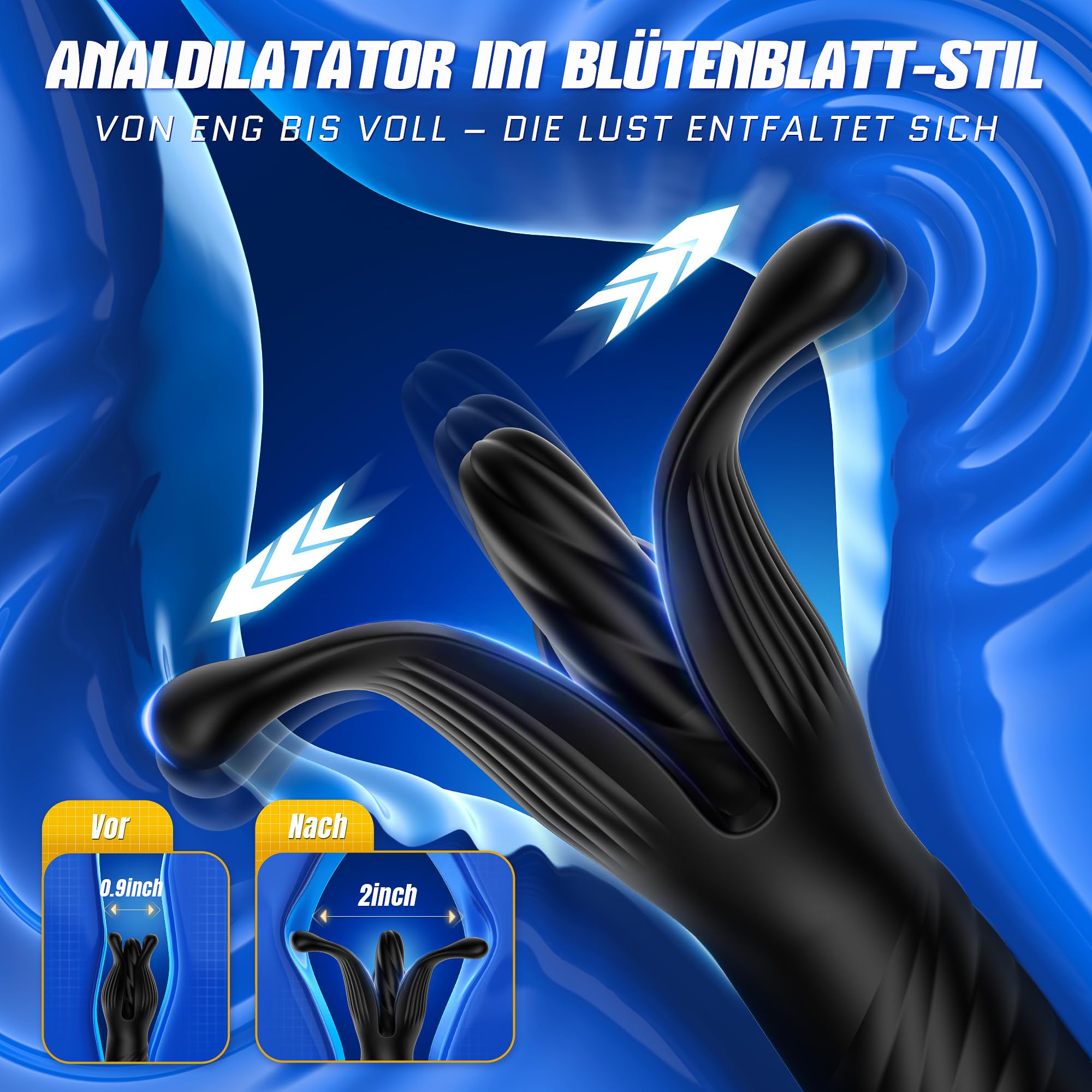 Vibrador de Anal con Anillo de Pene, Plug Anal Estimulador Prostata Juguetes Sexuales Hombre Dildo Vibrador Anal consoladores.. para hombre con 9 Vibración 9 Escalable Modos, APP Control