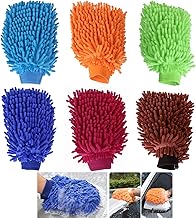 TsunNee 6PCS Chenille Car Wash Mitt, Double Sided Microfiber Mittens, Ultra Soft Noodle Car Cleaning Mitts
