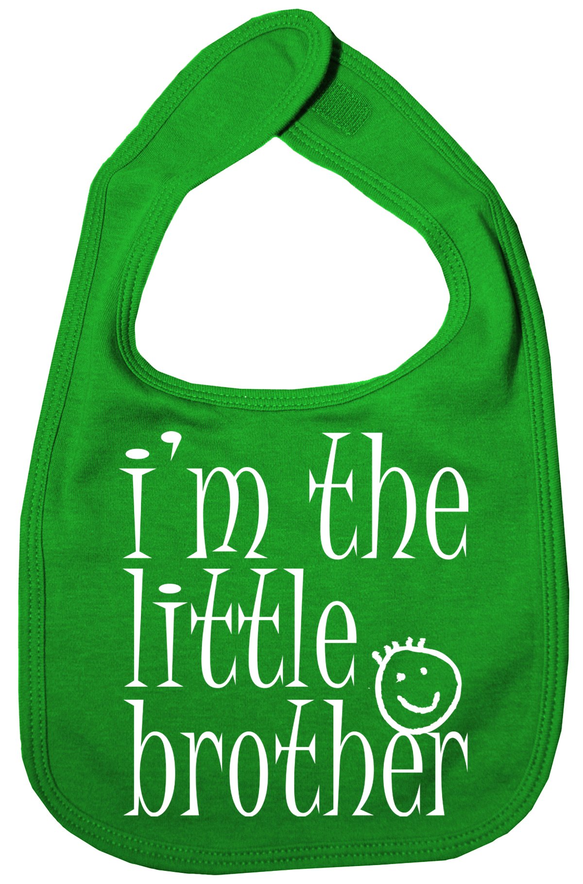 Image is Everything IiE, I'm the Little Brother, Cute Sibling Baby Boy Soft Cotton Feeding Bib, Green