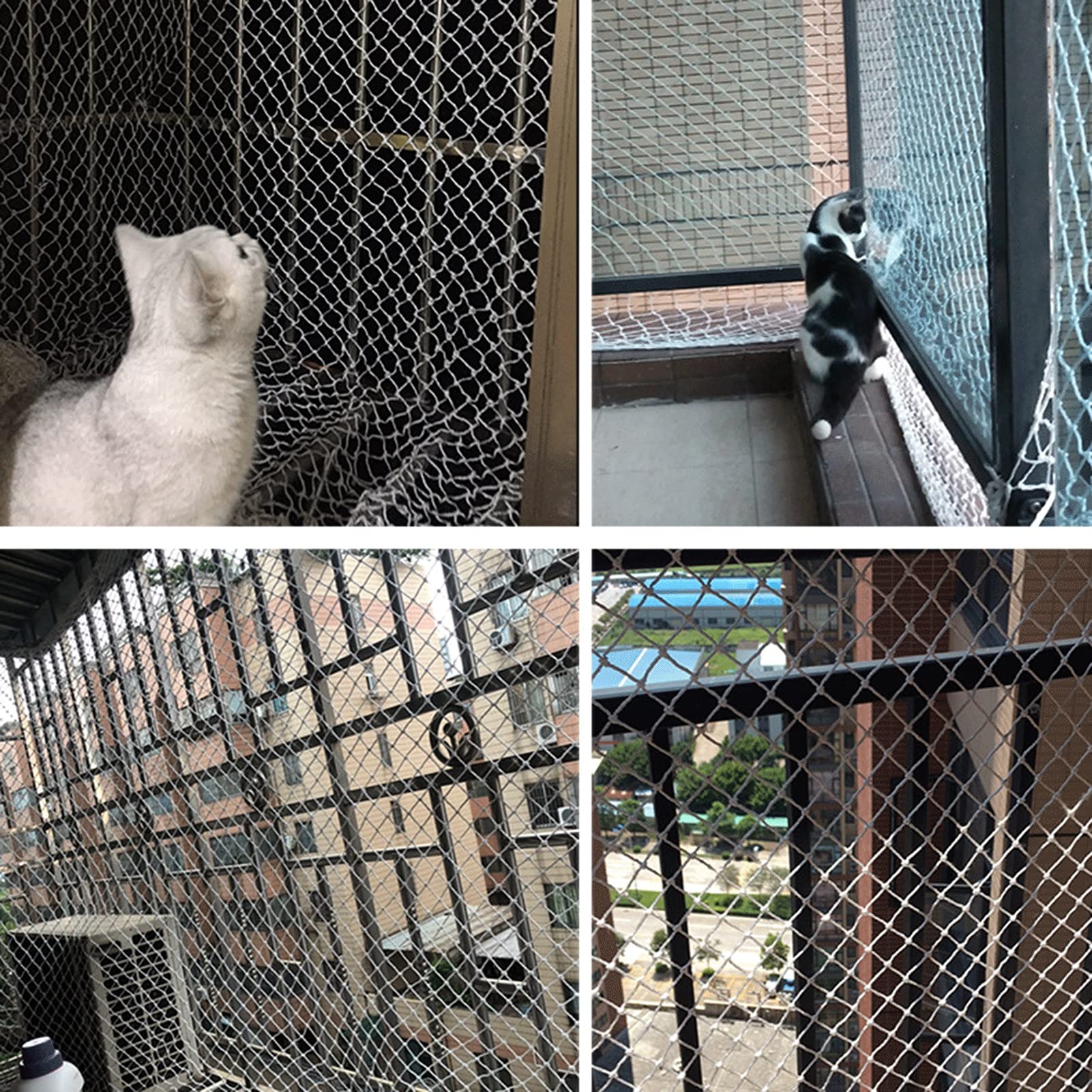 Siatka ochronna na balkon dla dzieci, 1,5 x 8 m, do użytku wewnątrz i na zewnątrz, kolorowe ogrodzenie linowe na schody i ściany, ochrona przed dziećmi do domu i placu zabaw