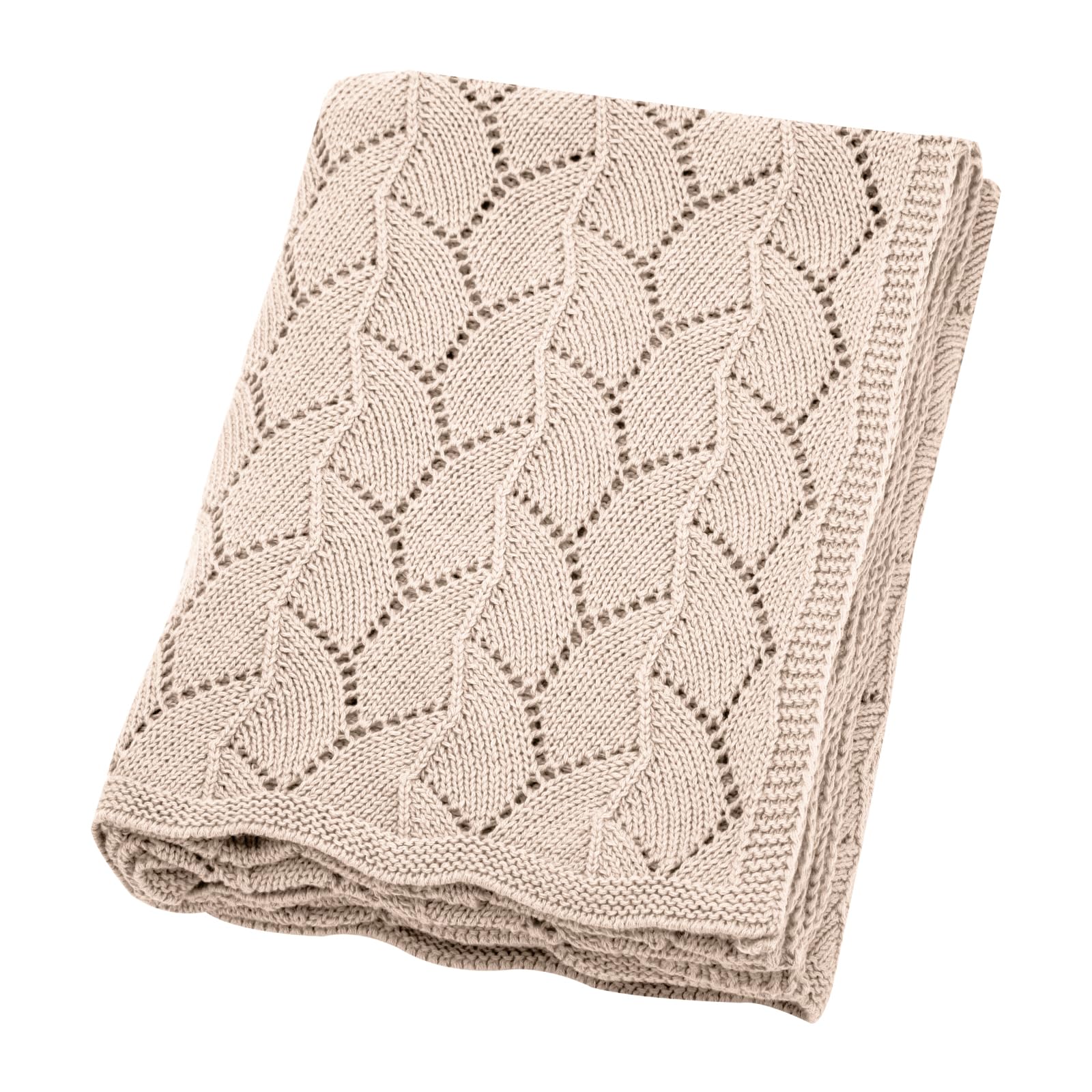 Loyfoky Baby Blanket Cellular 100% Cotton Breathable Cot & Pram Blanket for Newborns Boy Girl,Swaddle,Nursery Camel 100x80cm