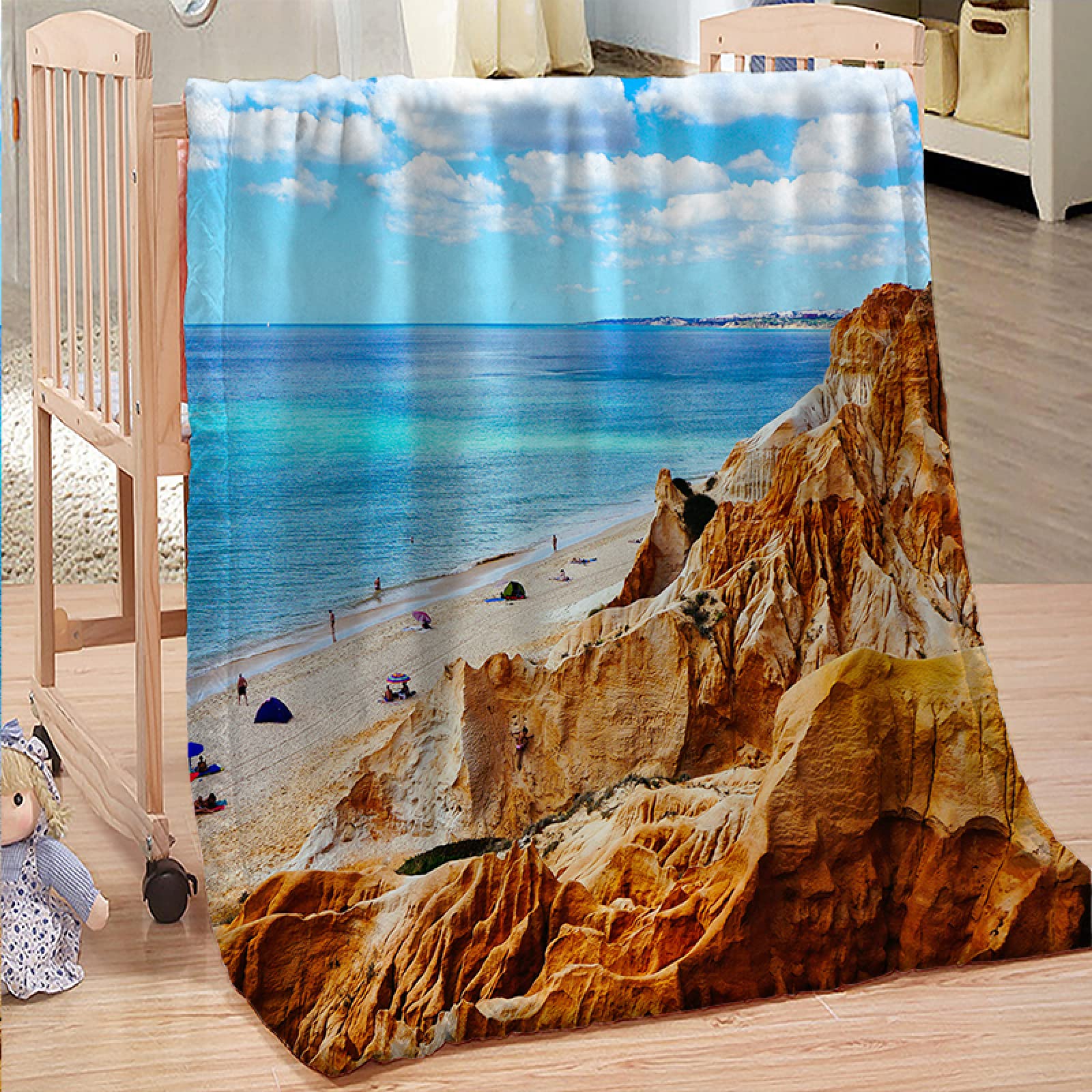 Couverture super douce et confortable en peluche bleu 130x160 toutes saisons