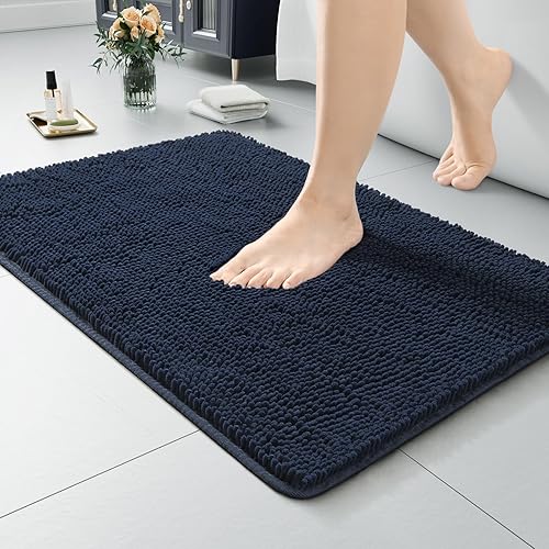 Miniatura 26 de LOCHAS - Tapete peludo, lavable, antideslizante y absorbente de 24 x 17 pulgadas, para baño, bañera o ducha, afelpado, de felpilla, suave, color