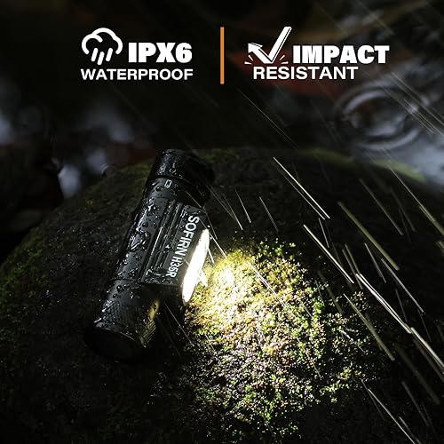 Miniatura 7 de sofirn Linterna frontal LED recargable, H35R luz de cabeza ligera súper brillante con luz roja profunda de 660 nm, luz blanca de 1500 lúmenes,