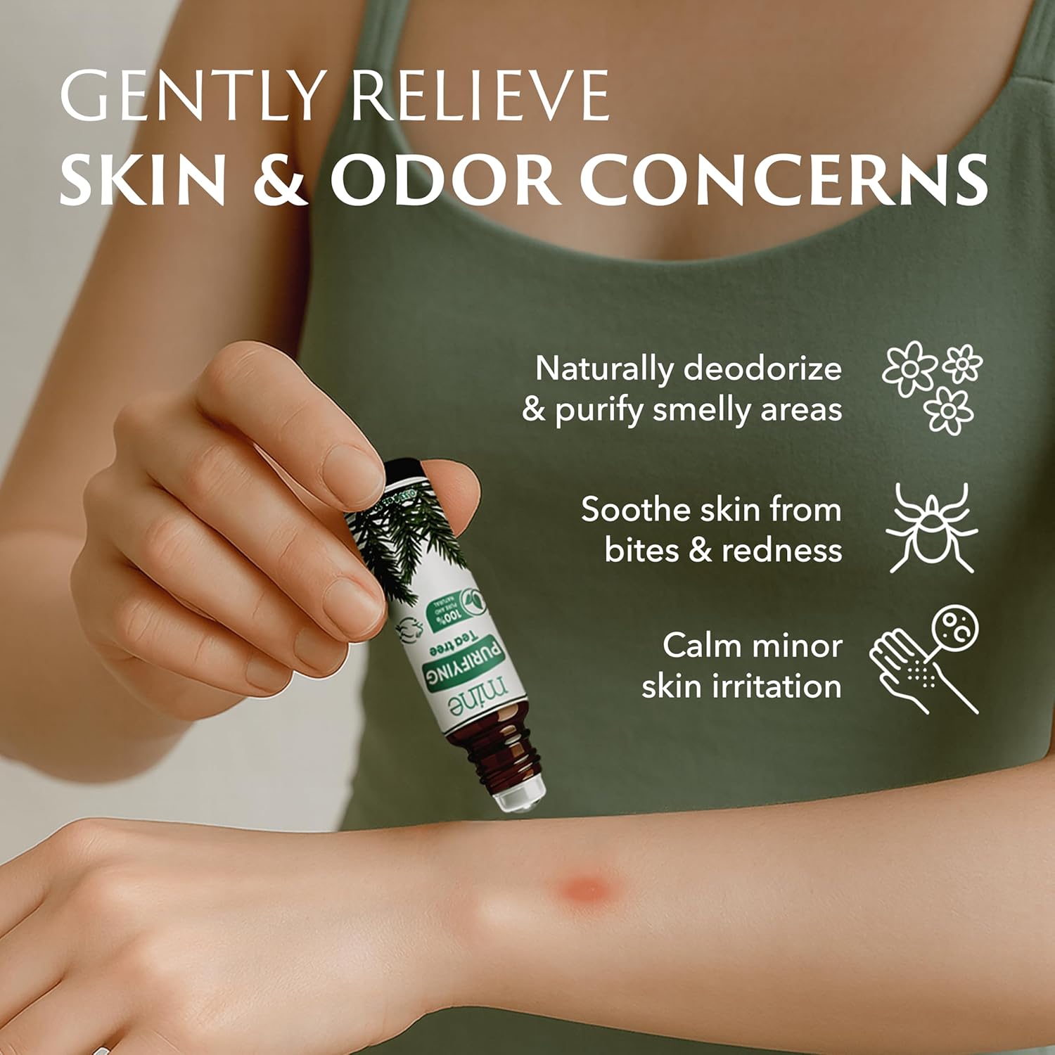 5-Pack Essential Oil Roll-On Set - Frankincense & Castor Oil, Lavender, Citronella, Tea Tree, Peppermint for Skin & Wellness