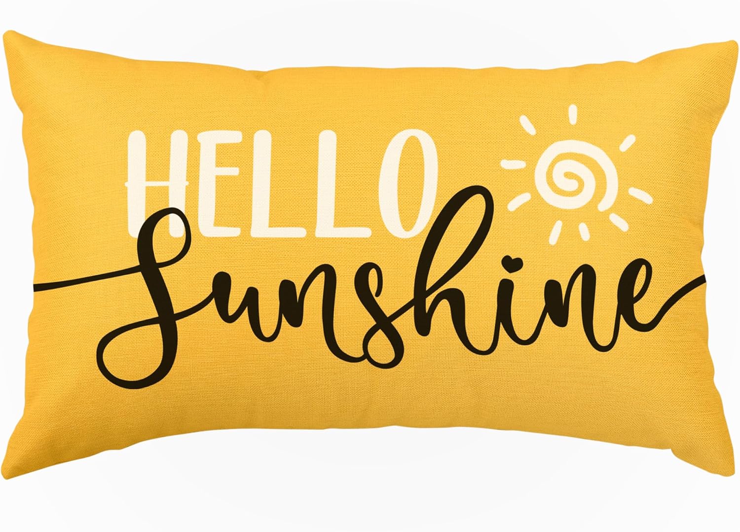 XIFAN Hello Sunshine Pillow Cover 12x20, Yellow Spring