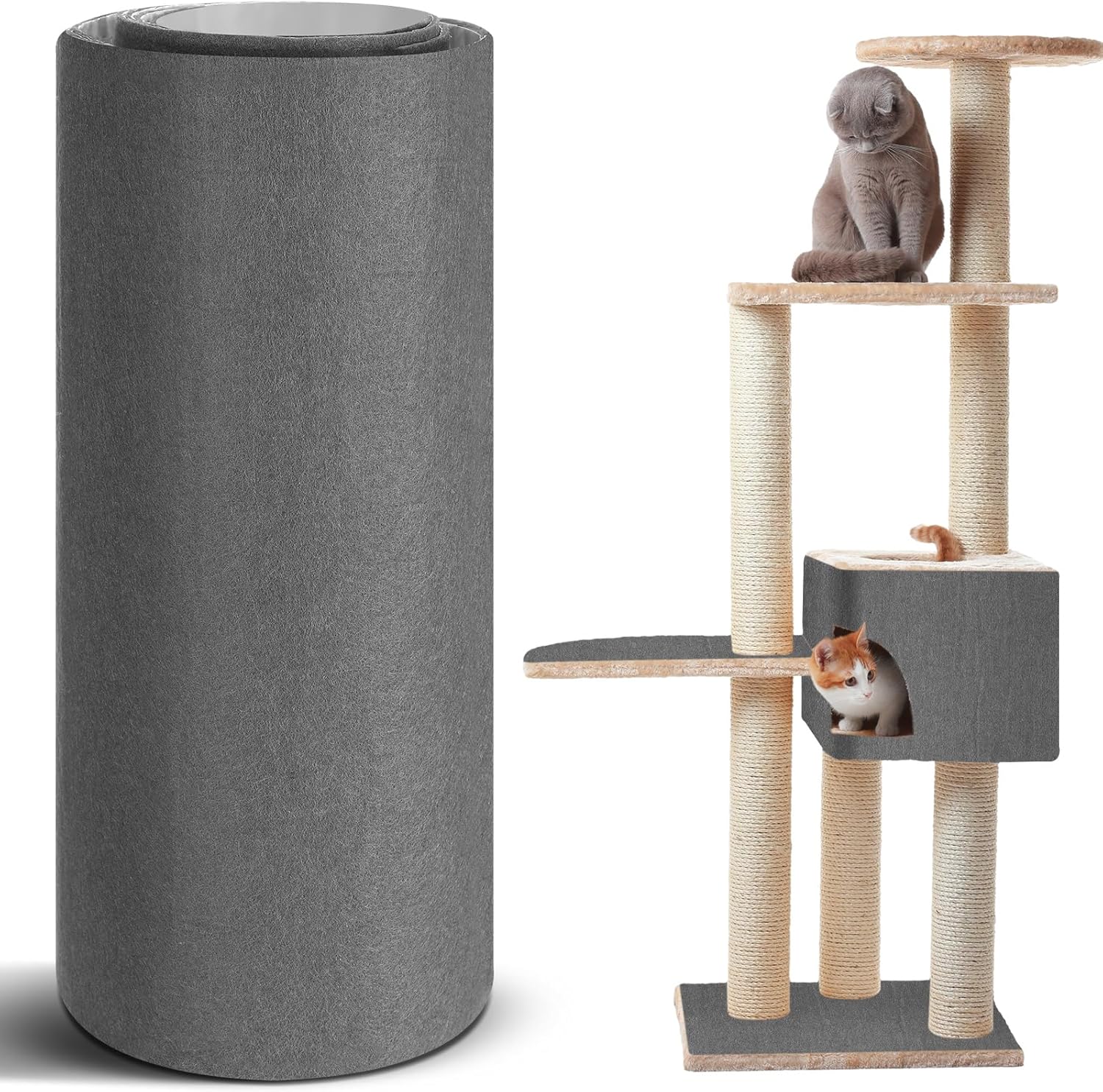Drydiet 12" x9.84' Cat Scratching Post Carpet Covered Self