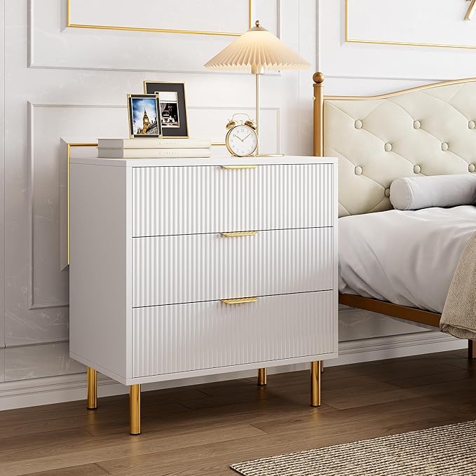GAOMON White 3 Drawer Dresser for Bedroom | Amazon