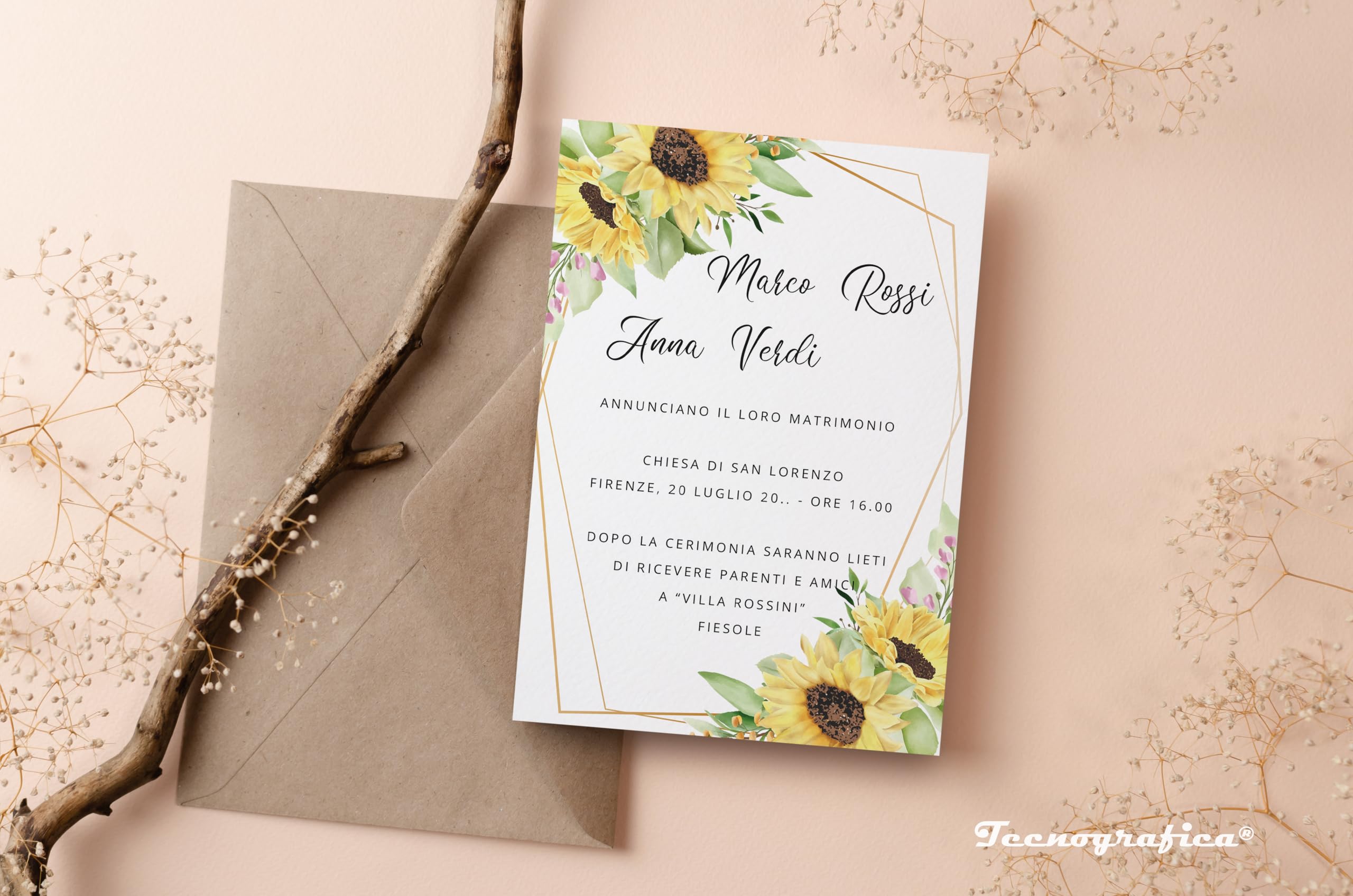 Generico Partecipazioni di Matrimonio fai da te vari stili (Design 9)