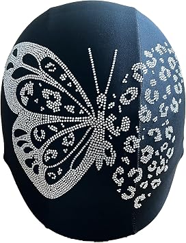 Crystal Butterfly Helmet Cover, Helmet Cover for Riders, Stylish Helmet Covers, Women Rider Helmet Covers, Butterfly Helmet Cover