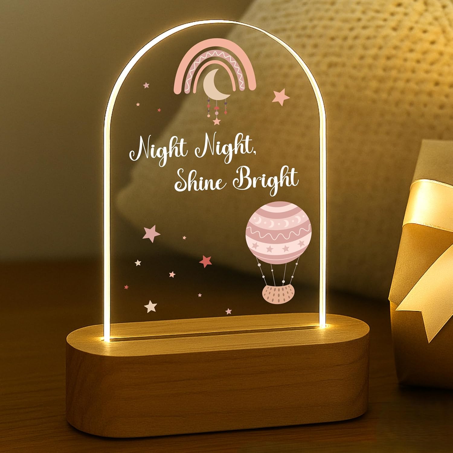 Boho Night Light for Kids | Boho Nursery Decor for Baby | Cute 7-Color Plug-in LED Arch-Shaped Nightlight | Baby Shower Gifts for Newborns, Toddlers, Girls, Boys 2-10