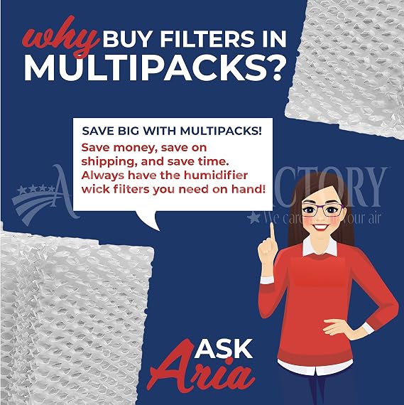 Air Filter Factory Replacement For D88, D88 R, D88R, DCM-200, DCM200 Duracraft Humidifier Wick Filter 2-Pack