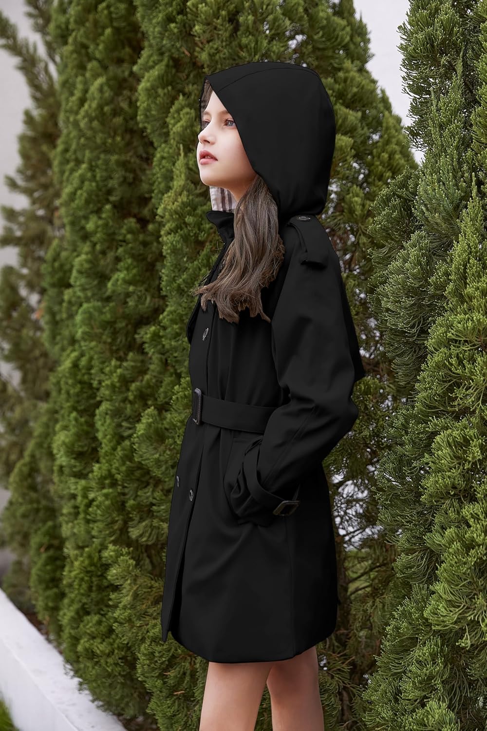 Betusline Girls & Women's Rain Jackets Waterproof Hooded Trench Coat,3 Years - Women 2XL - Image 3