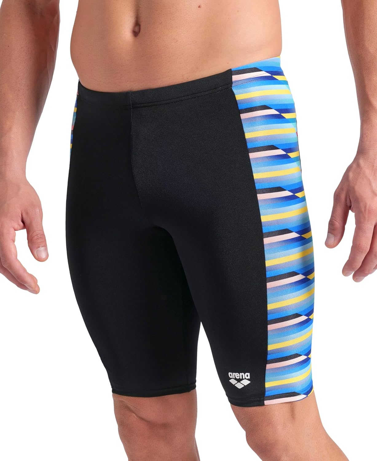 Arena Mens Arena Performance Men's Racing Stripe Swim Jammer Knee-Length Training Bathing Suit - Image 5