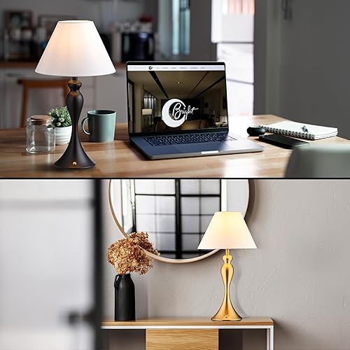 Miniatura 6 de O'Bright Ember - Lámpara de mesa inalámbrica, recargable, regulable al tacto, funciona con pilas, bombilla LED E26, carga rápida tipo C, lámpara