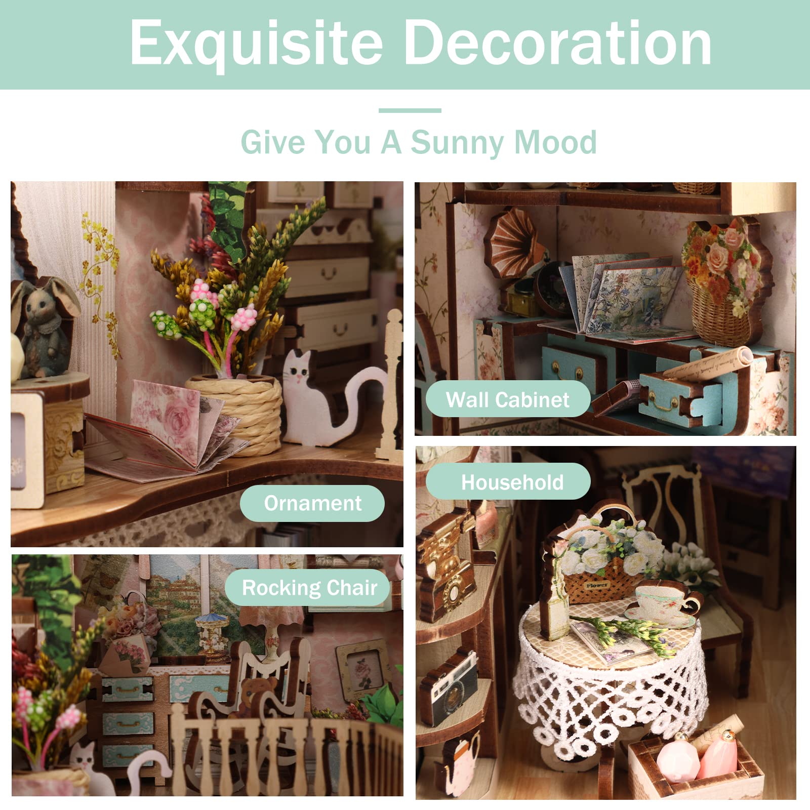 木製パズル完成品オーダー。田園のコテージ