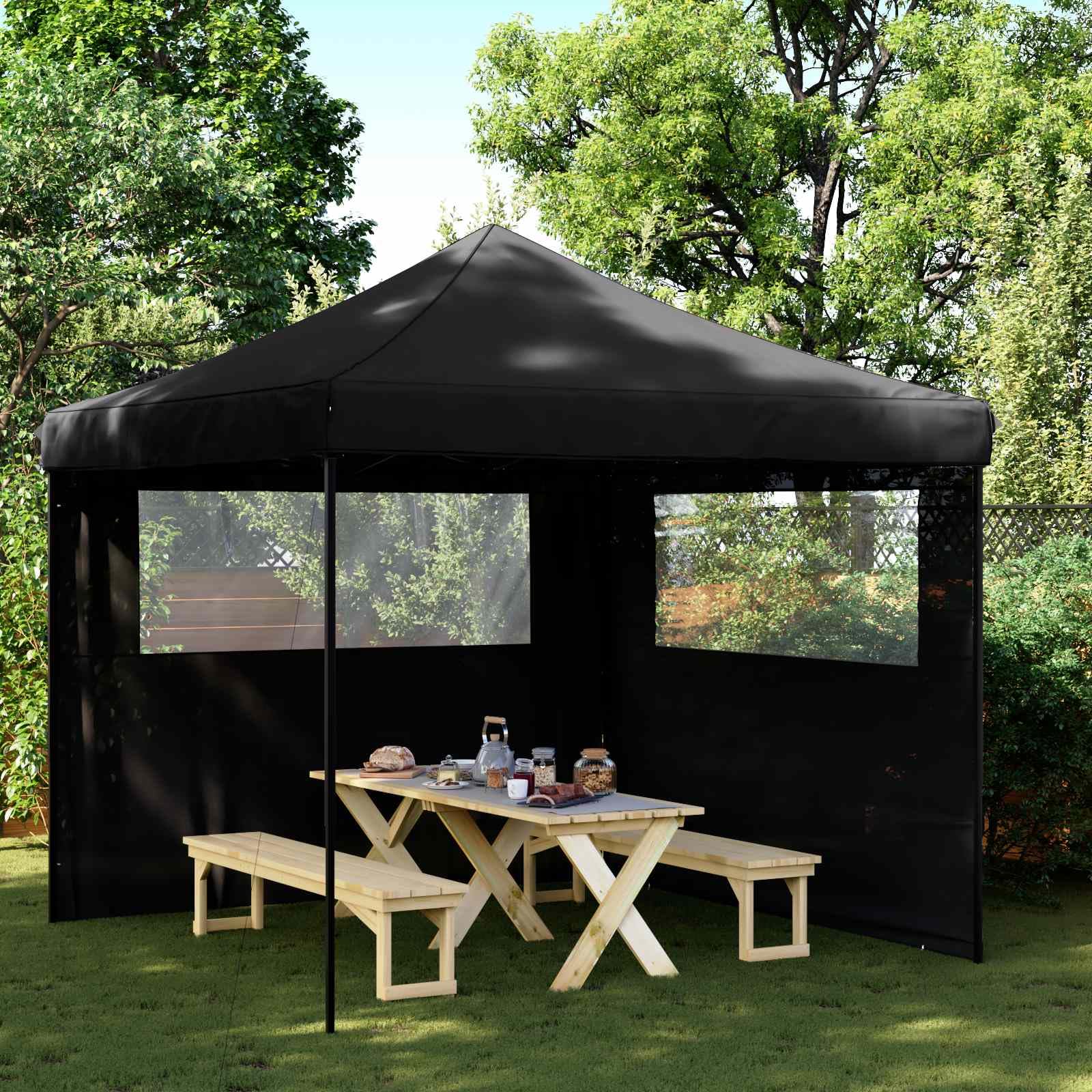 vidaXL Namiot Imprezowy Czarny 292 x 292 x 315 cm Materiał Oxford