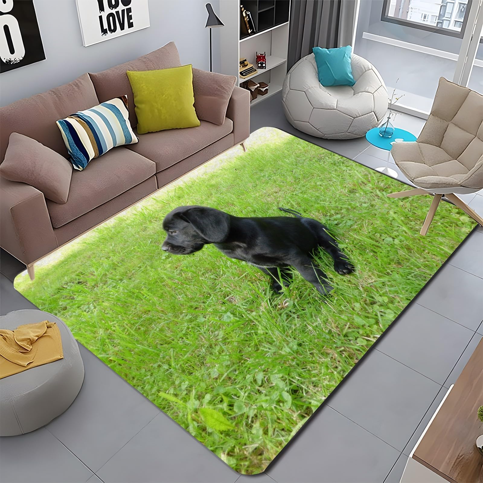 Amazon | ラグマット 黒い犬草 カーペット 草原 絨毯 80x120 Amazon | ラグマット 黒い犬草 カーペット 草原 絨毯 80x120