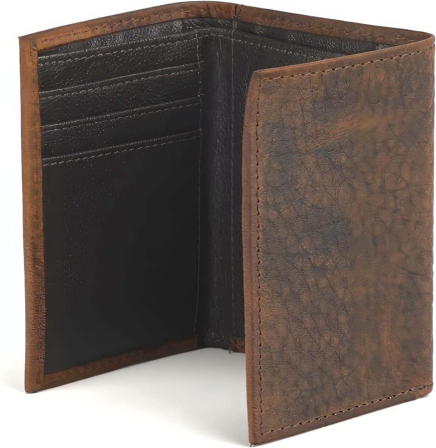 ARIAT Trifold Wallet Emboss Corner Logo Brown One Size - Image 4