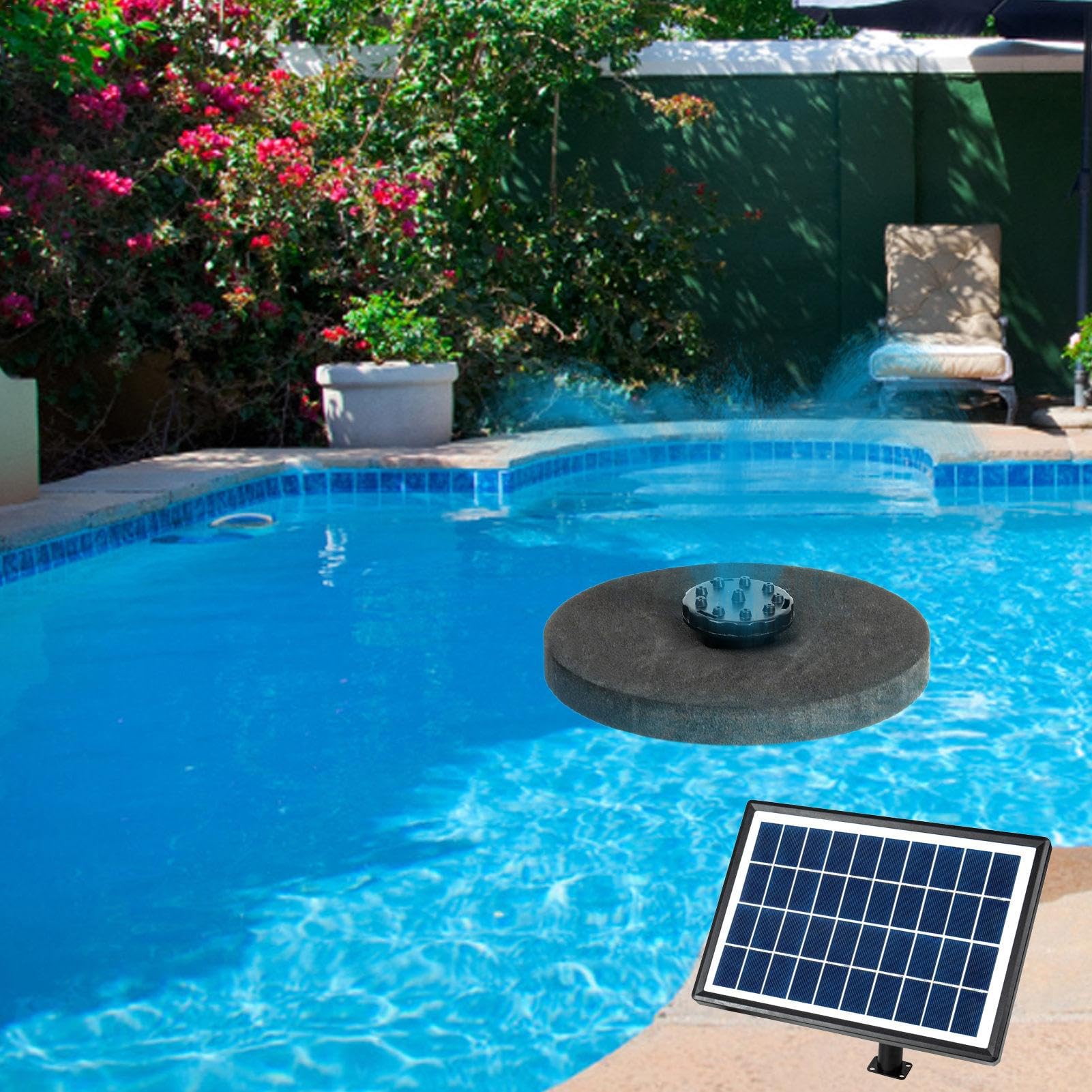 Pompa di fontana solare, fontana di acqua solare, pompa di fontana solare | 7 W, fontana di acqua solare con 12 ugelli per bagno di , fontana d'acqua, stagno, esterno