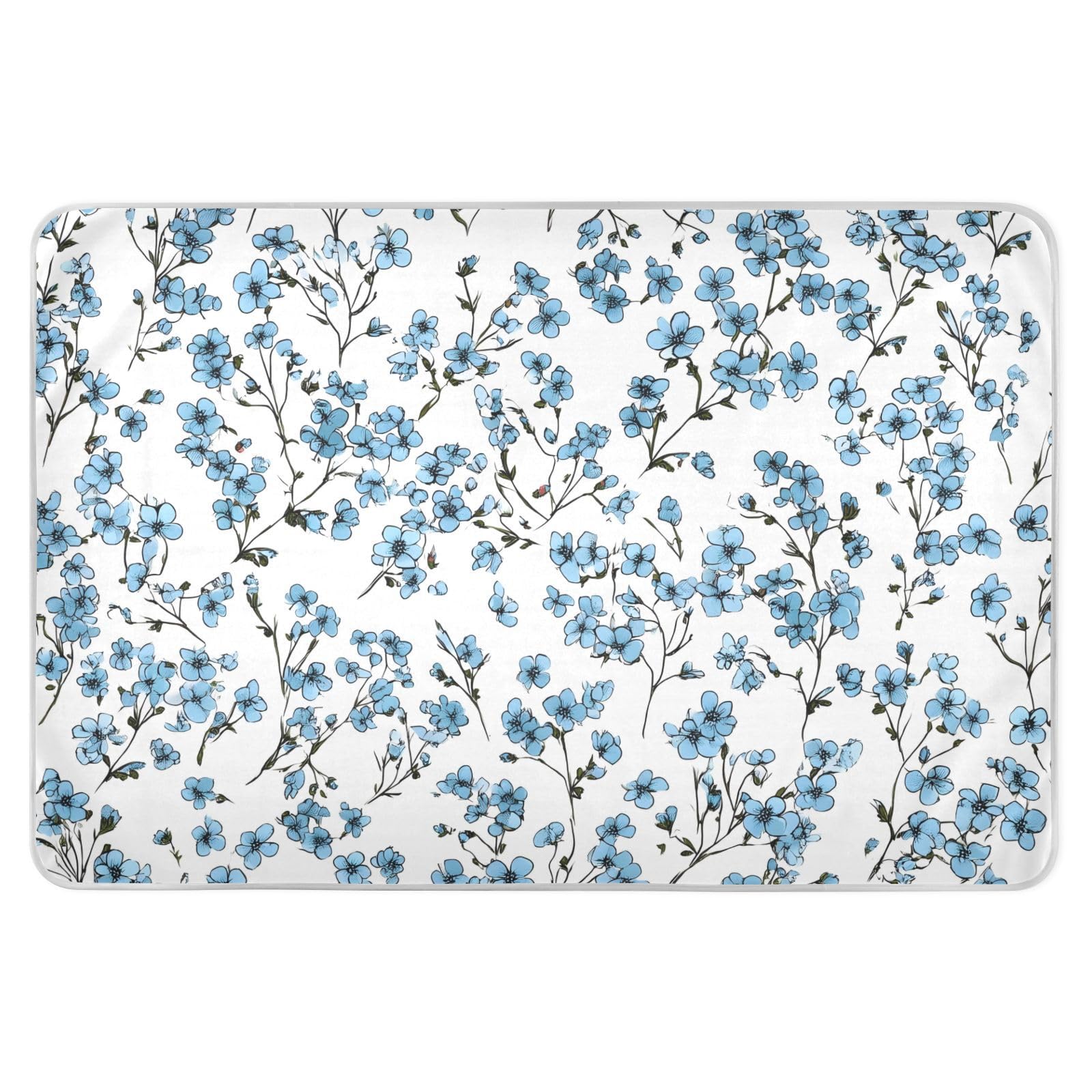 CEBUGI 34” x 52”Washable Underpads Heavy Absorbency Waterproof Incontinence Bed Pads Little Blue Flower Pee Pads for Adults Kids and Baby