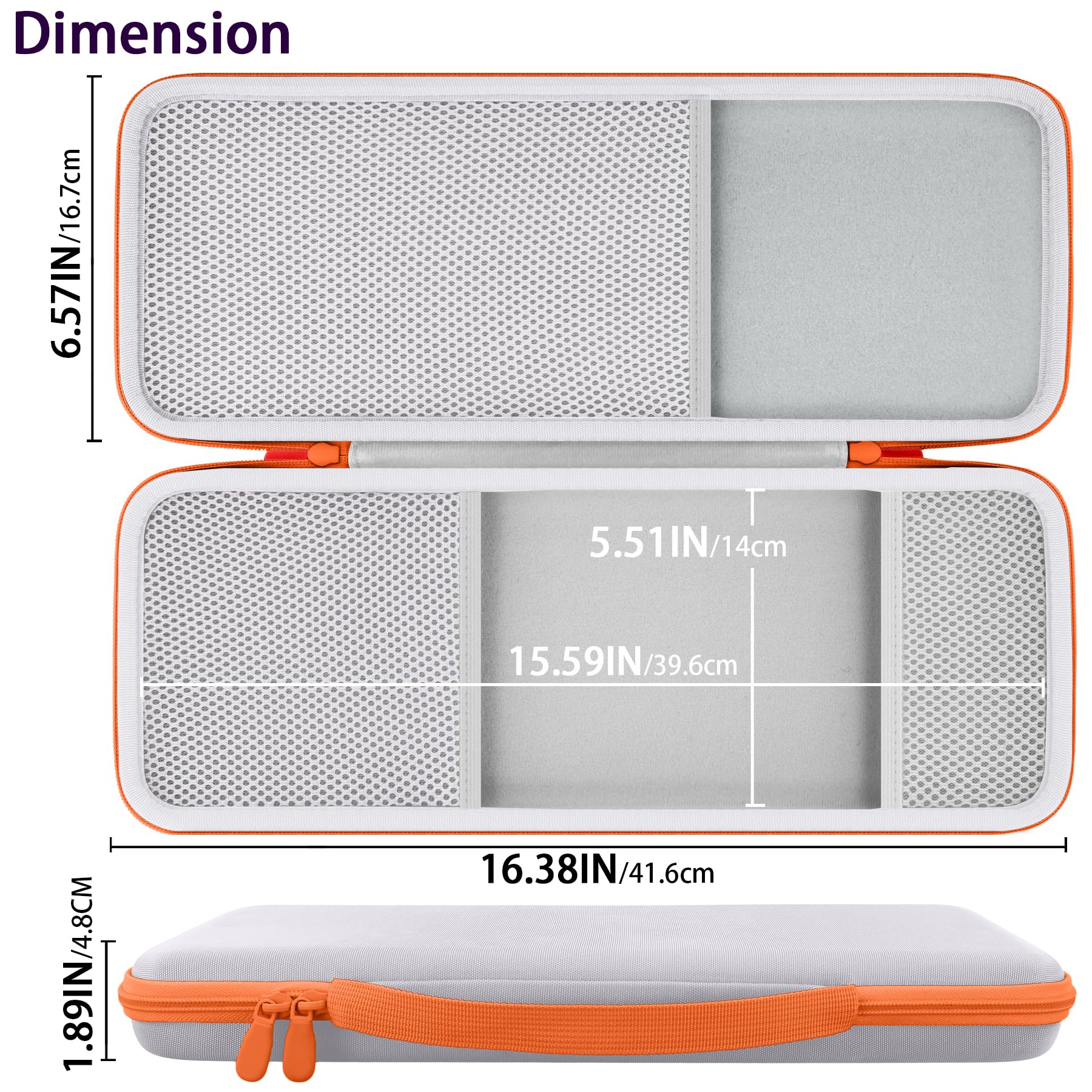 co2CREA Hard Case Compatible with Logitech POP ICON Combo, Bluetooth Keyboard and Mouse Combo (White Orange Case)