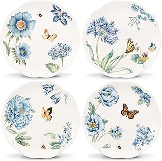 Lenox 833416 Butterfly Meadow Blue 4-Piece Dessert Plate Set