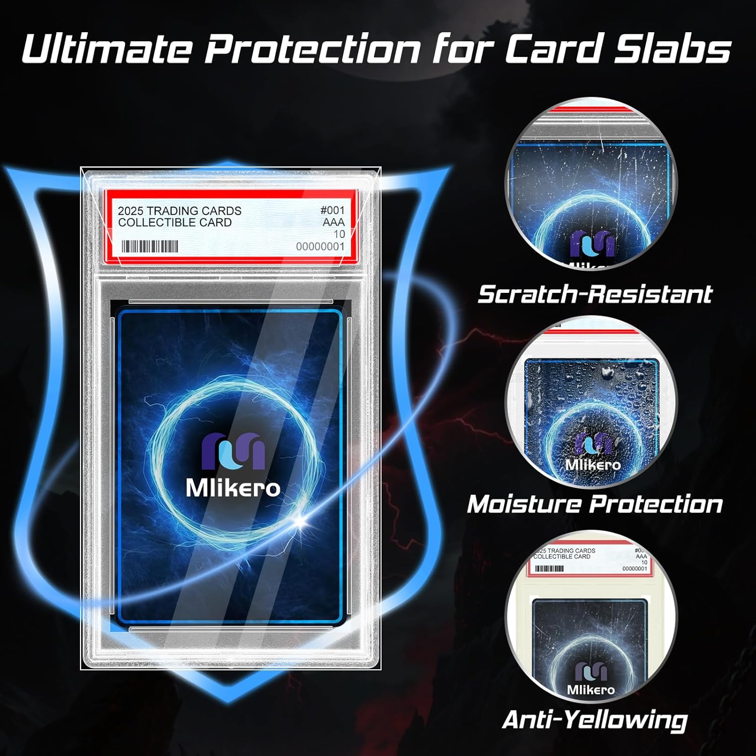 1000 Count 10 Colors Trading Cards Sleeves Fit for MTG, Football Card, Sports Cards, Game Cards & 120 PSA Slab Sleeves, Acid-Free Resealable Precise Fit for Grading Trading, Sports and Game Cards