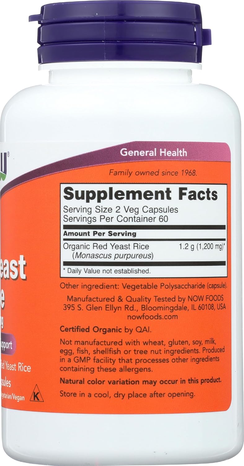 NOW FOODS SPO Red Yeast Rice 600mg, 120 CT