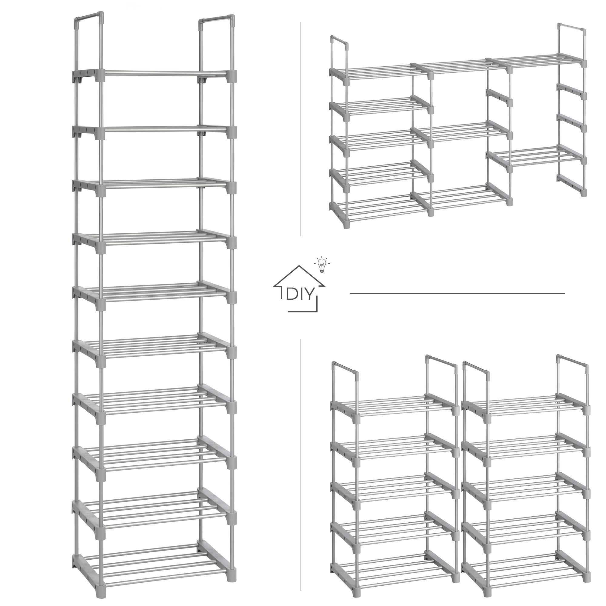 Buy SONGMICS 5 Tier Shoe Rack Set Of 2 Metal Shoe Storage Organizer
