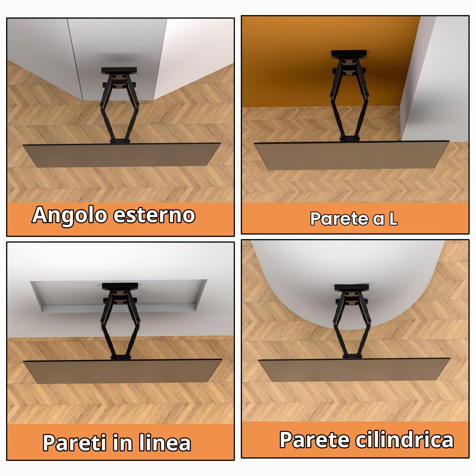 Supporto TV Parete per 32-65 Pollici, Orizzontale Verticale Braccio TV Portata 32,5 kg, ±90° Rotazione Supporto TV Estensibile Girevole Inclinabile, Doppio Braccio Articolato Max VESA 400x400