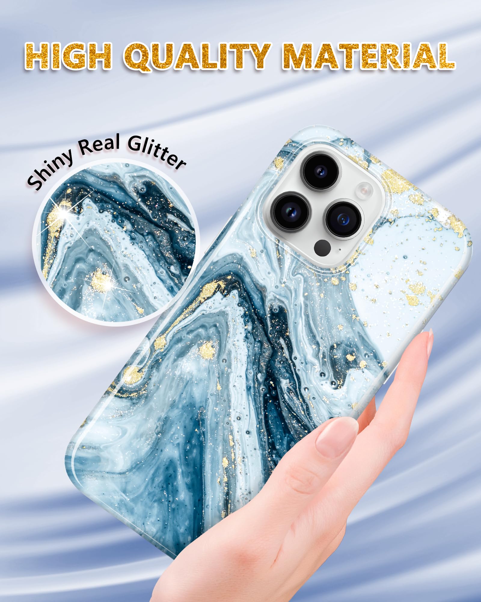 JIAXIUFEN Galaxy S20 Case Gold Sparkle Glitter Marble Slim - View #5