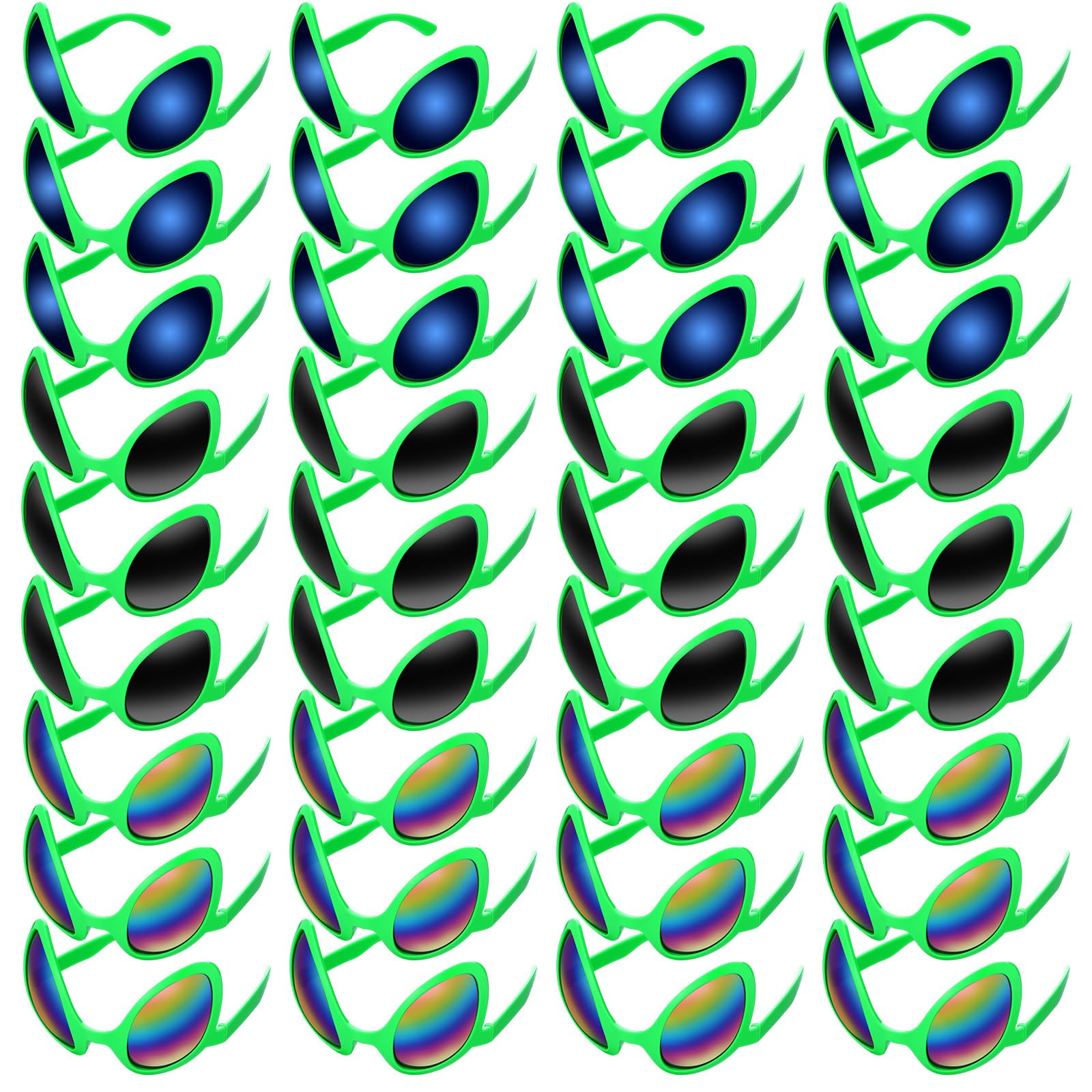 Bencailor 36 Pack Alien Glasses with Lenses Halloween Sunglass for Cosplay