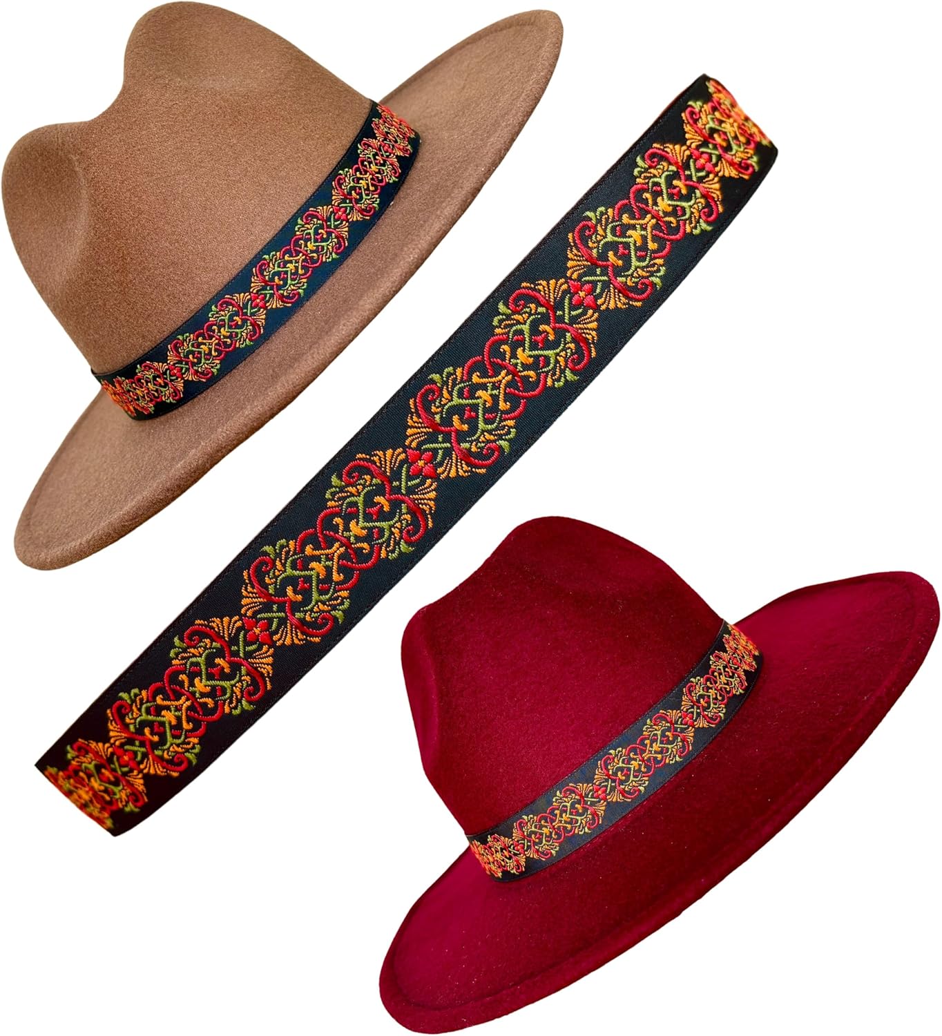 Western Style Hat Band, Cowboy Hatband, Adjustable Fedora Hat Belt, Women or Men Hat Bands
