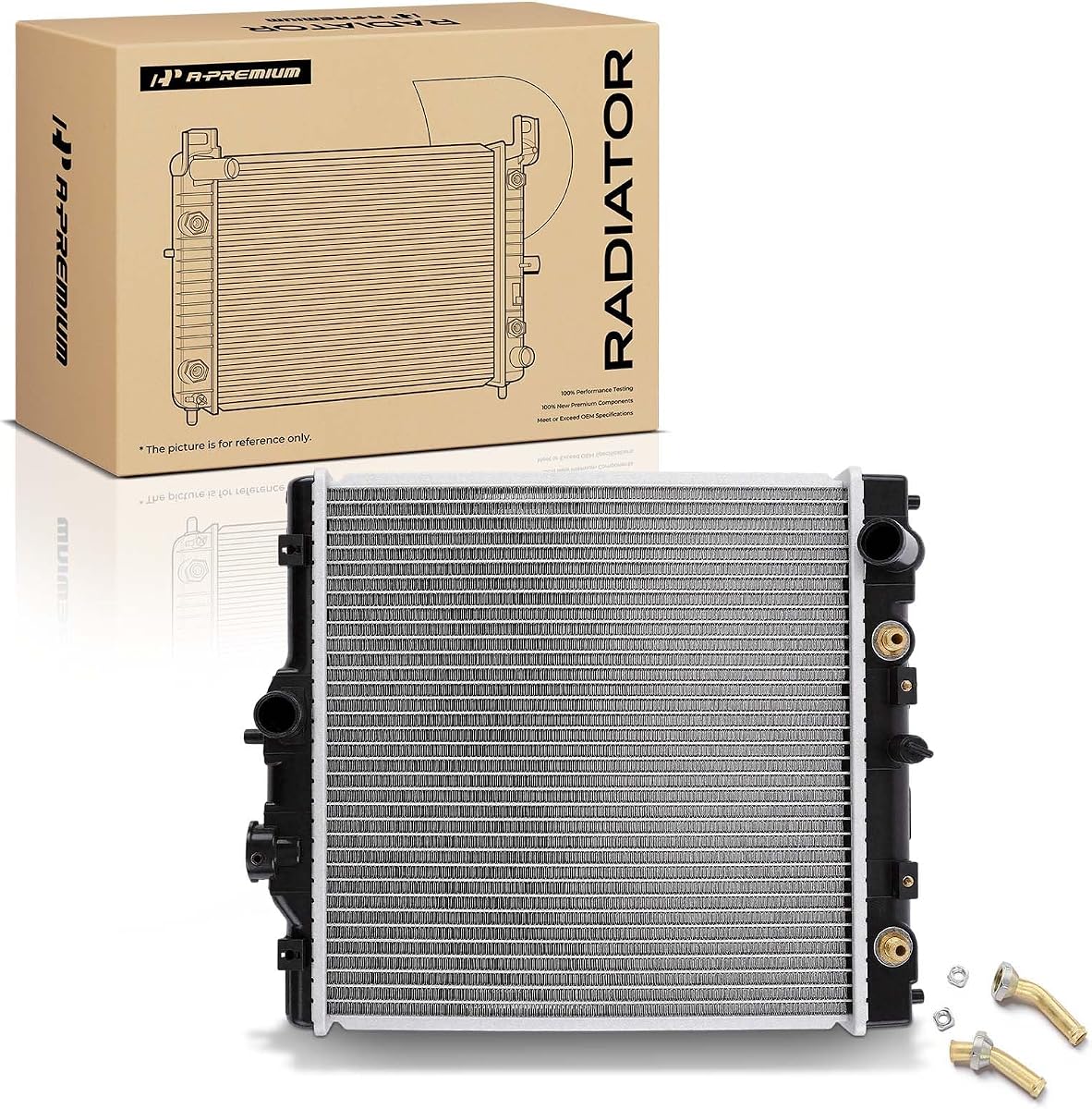 Conjunto de radiador de refrigerante de motor A-Premium con enfriador de aceite de transmisión | Compatible con modelos Honda y Acura - Civic 92-00, Civic del Sol 93-97, EL 97-00 - 1.6L 1.5L - Reemplazar # 19010P2TA01