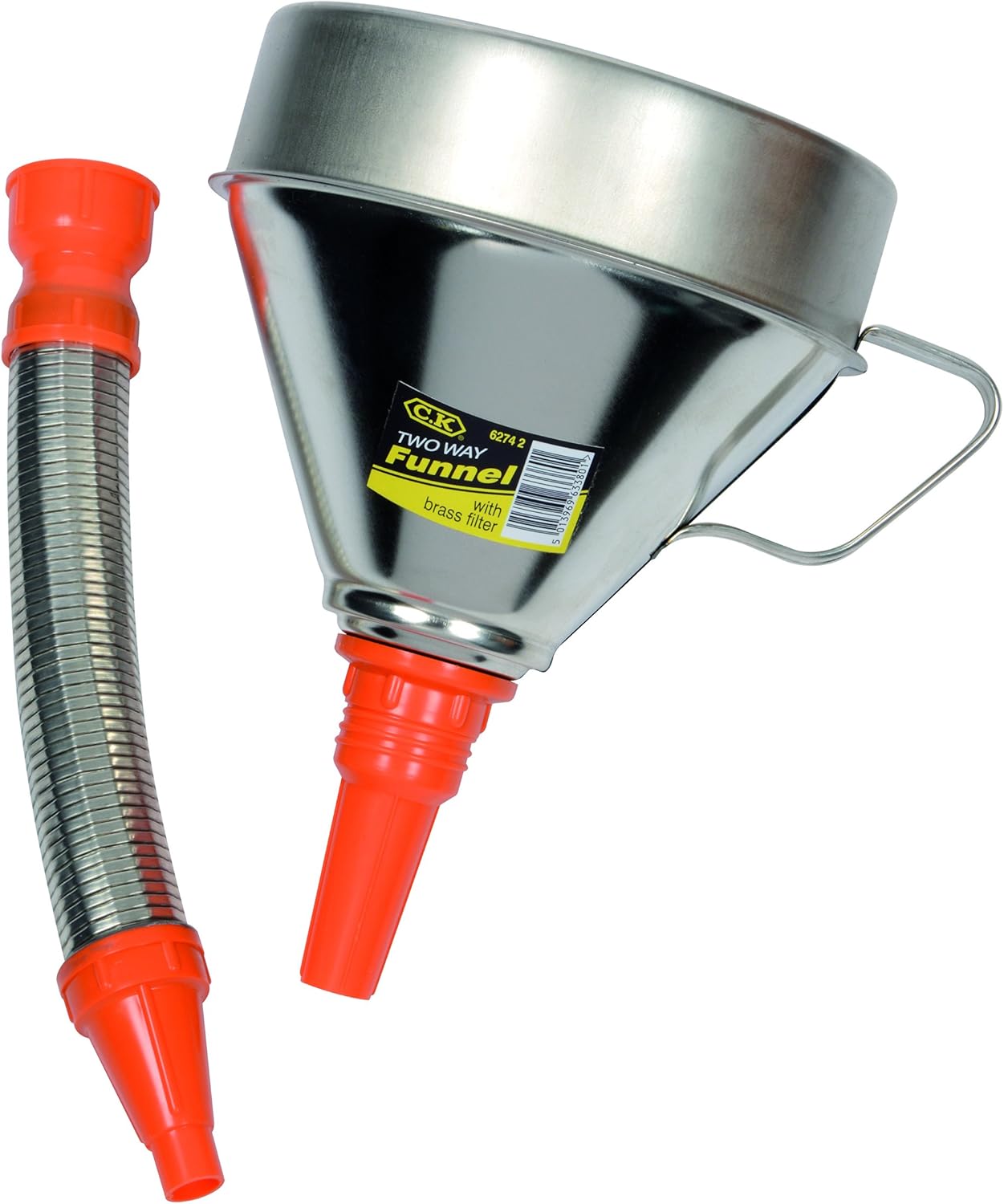 C.K T6274 2 Metal Funnel, Silver/Orange